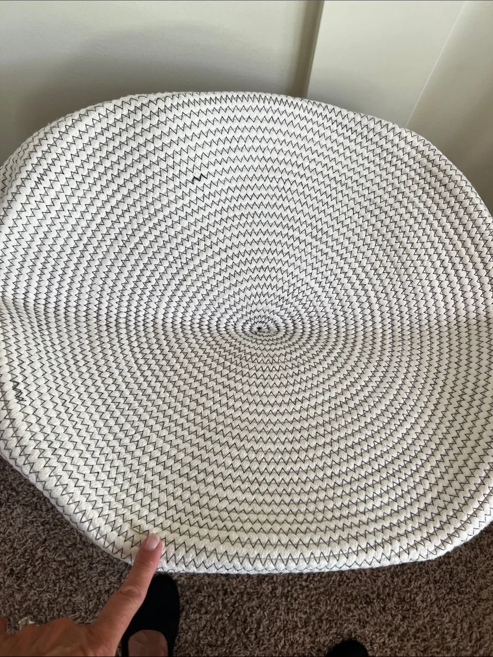 White Woven Cotton Rope Storage Basket - Home Accents